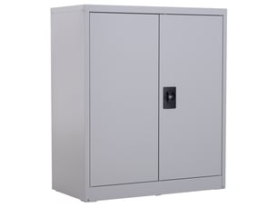 Armoire de bureau métallique, 80 x 40 x 92,5 cm, meuble de rangement en acier avec serrure, gris, étagère réglable