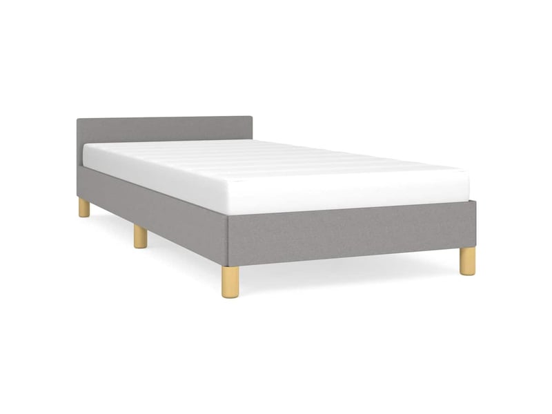  Lit simple- lit adulte -  cadre de lit sans matelas gris clair 100x200 cm tissu  - Conforama A