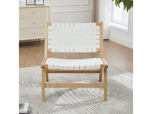 Fauteuil fixe <strong>OKMYHOME</strong> <strong></strong> Simili blanc vendu A l'unité
