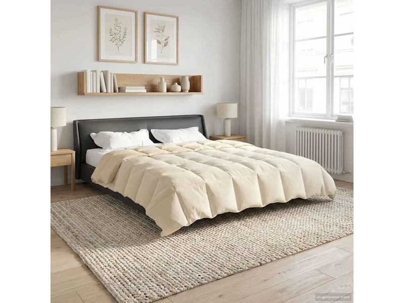  Duvet - couette complet toute l'année 240 x 260 cm 4 saisons crème  - Conforama D
