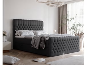 Lit coffre 200x200 cm <strong>IDOHOME</strong>  <strong>ALBA PLUS</strong> coloris noir