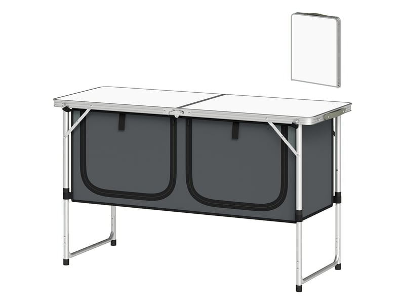  Lavabo portable plein aircamping, réservoir 17 l, distributeur savon, 2 roues, pehd, 83x50x103 cm, gris clair.  - Conforama B