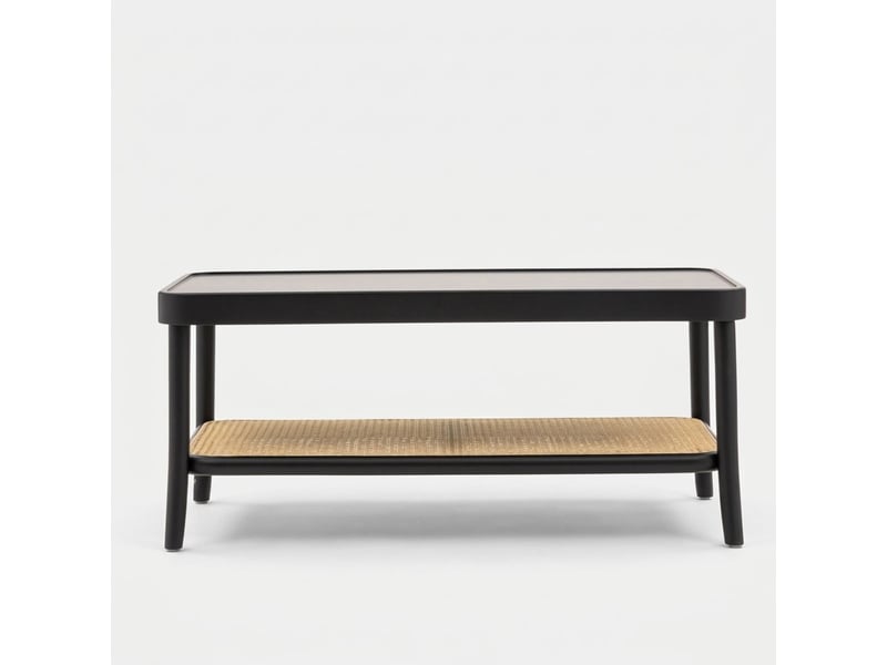  Table basse rectangulaire en bois avec étagère thomas - noir  - Conforama C