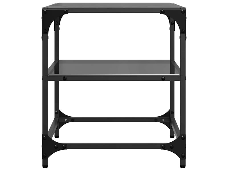  Tables basses avec dessus en verre noir 2 pcs 40x40x45 cm acier  - Conforama E