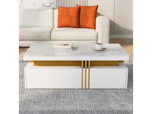 Table basse rectangulaire coloris blanc <strong></strong> <strong></strong>