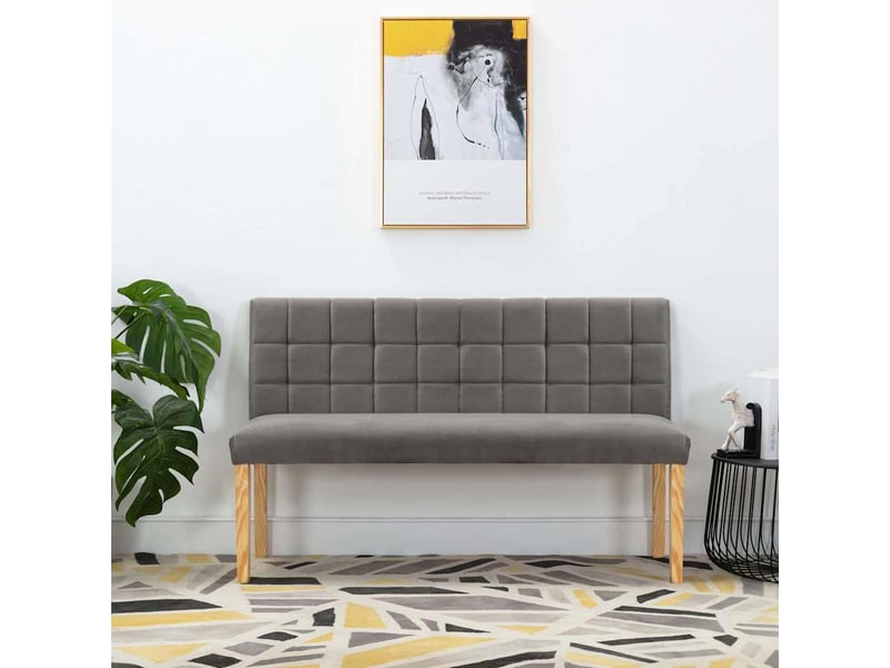  Banc d'entrée, banc d'intérieur 140 cm gris velours  - Conforama B