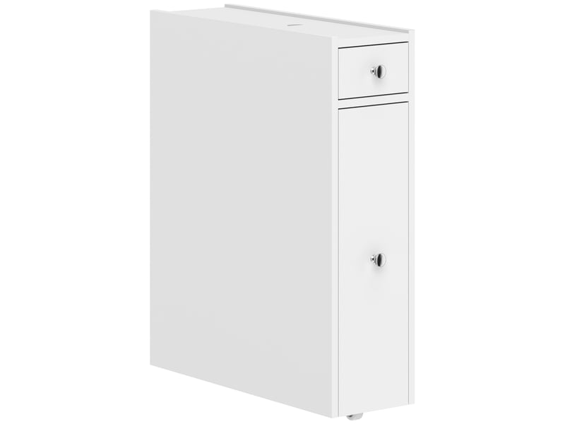  Meuble salle de bain étroit - meuble wc 2 tiroirs coffre - blanc  - Conforama A