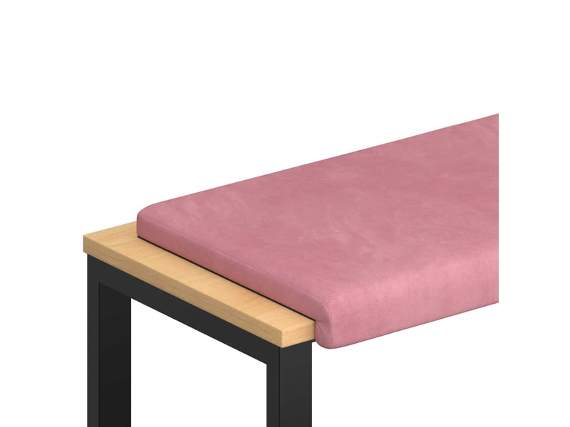 Coussin de banc, coussin d'assise, coussin de canapé velours rose profondeur 35 cm cf53915 - Conforama A
