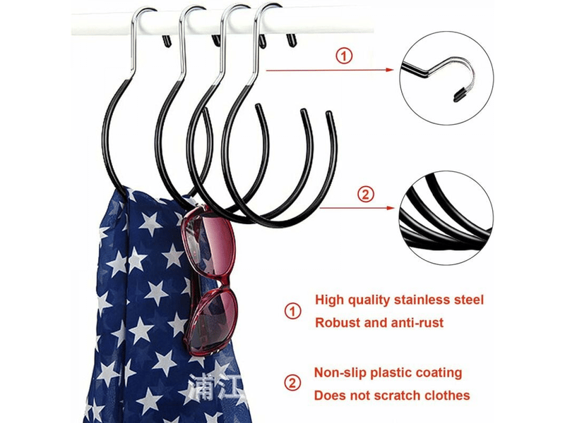 Argenté cintre pour foulard à anneau 5 pièces cintre porte foulard cintre d'écharpe rond support écharpe placard crochet anneau, organisateur d'écharp, gris  - Conforama C
