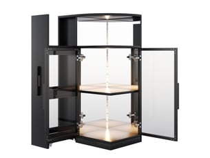 Vitrine coloris noir 3 étagère(s) KORFEE  - 40 cmx64 cm