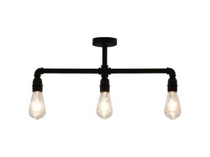 Plafonnier, lampe plafond noir 3 ampoules e27