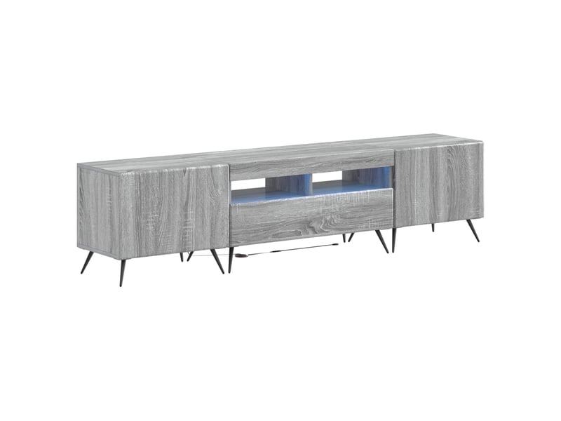  Meuble tv - banc tv - meuble de rangement led breda 3 pcs sonoma gris bois d'ingénierie  - Conforama A