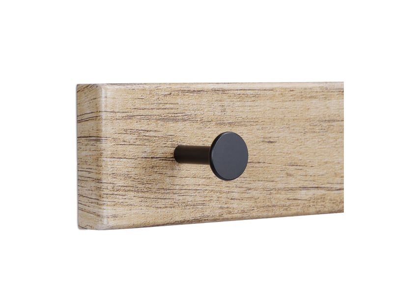  Porte-manteau mural design moderne avec anneau 60 x 20 x 15 cm pratique pour manteaux et sacs à main en bois brun 13_0011795  - Conforama D