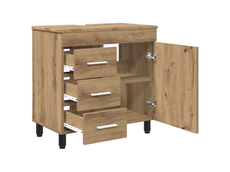  Unité de vanité de salle de bain, meuble de rangement chêne artisanal shl1463  - Conforama D