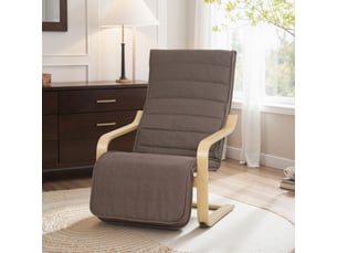 Fauteuil luxe confort et relaxation avec repose-pied réglable 94 x 66,5 x 100 cm cm bois massif marron