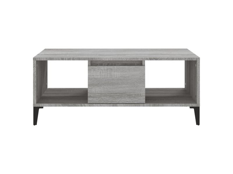  Table basse rectangulaire | table de salon sonoma gris 90x50x36,5 cm bois d'ingénierie shl1416  - Conforama E