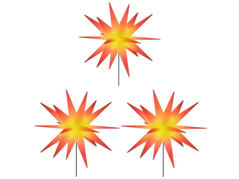  Lumières de noël avec piquets 3 pcs led pliable rouge 35 cm  - Conforama C