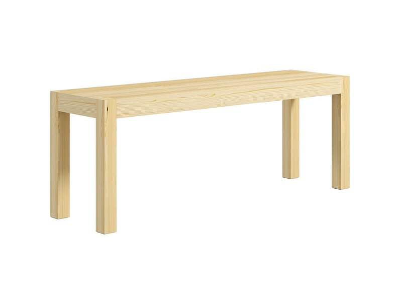  Banc 2 places 120 x 33 x 45 cm en bois de pin naturel, style campagne avec patins antidérapants au sol  - Conforama A