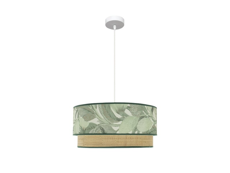  Suspension fabrilamp congo blanc vert naturel 3 x e27 ø 50 cm 224995001 - Conforama C