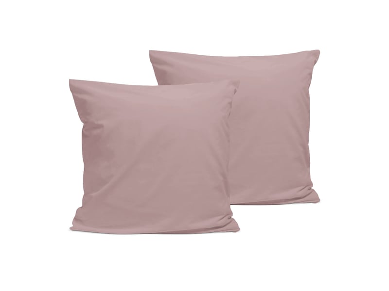  Lot de 2 taies d'oreiller unies 65x65cm percale lilas Fabriqué en France - Conforama A