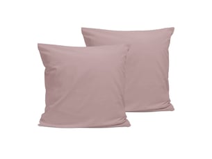Lot de 2 taies d'oreiller unies 65x65cm percale lilas