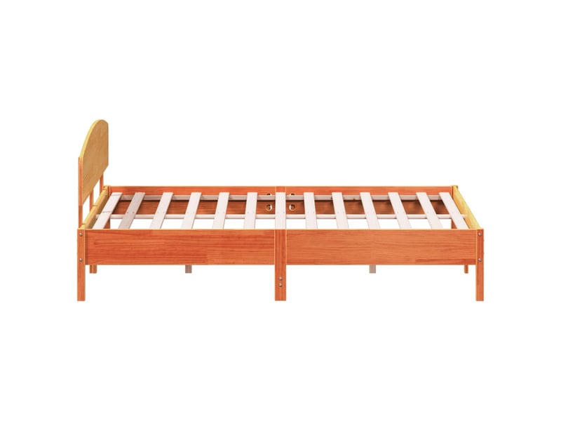  Lit double- lit adulte -  cadre de lit sans matelas  marron 200x200cm bois pin massif  - Conforama D