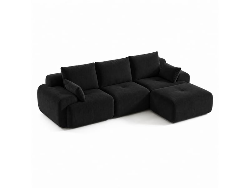  Canapé modulaire à compression, en tissu velours  - Conforama A