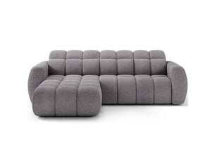 Canapé d'angle gauche fixe MEUBLORAMA 3 places Polyester gris
