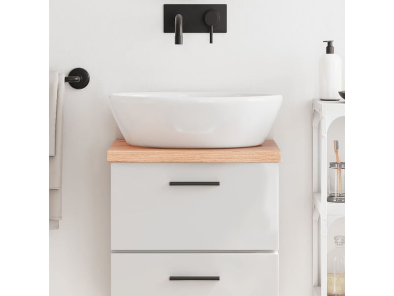  Comptoir de salle de bain, plan de travail marron 40x40x(2-4) cm bois traité cf65799  - Conforama B