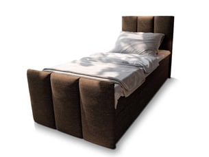 Lit avec rangement 90x200 cm <strong>MASSENO</strong>  <strong></strong> coloris marron