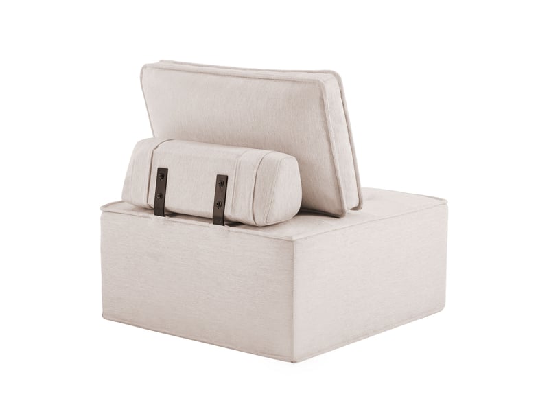  Fauteuil modulable beige avec rangement intégré canapé compact pour salon moderne  - Conforama E