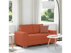 Canapé 2 places, canapé droit fixe rouge orangé 160x77x82 cm en tissu velours côtelé