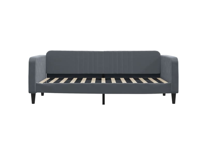 Lit simple- lit adulte -  lit de repos sans matelas gris foncé 100x200 cm velours  - Conforama B