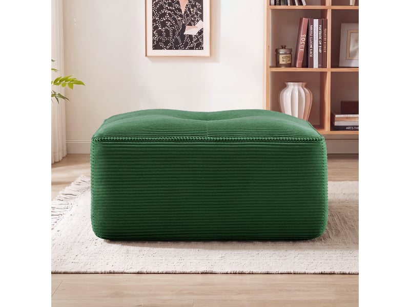 Ottoman cordelia en velours côtelé -vert SF2025005012 - Conforama C