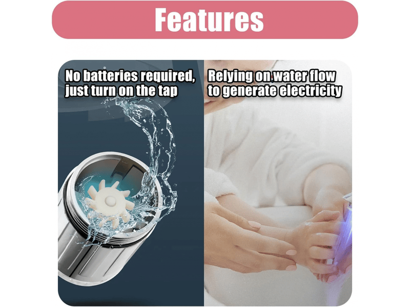  7 couleurs changeantes de l'eau robinet, robinet d'eau led coloré, changer automatiquement de couleur, accessoires de robinetterie ZPB502457 - Conforama C