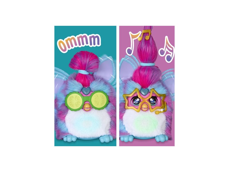Jouet peluche electronique interactive 3 modes furby vibes framboise bleue HASG23835L0 - Conforama D