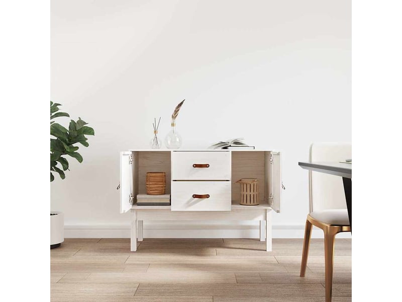  Buffet - bahut - meuble de rangement blanc 110x40x78 cm bois massif de pin  - Conforama C