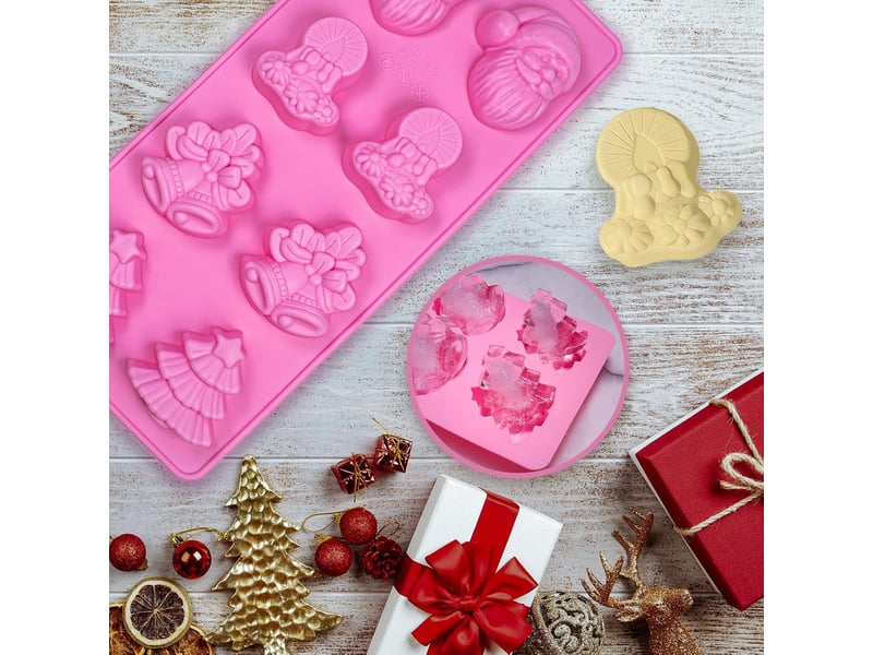  8 cavités ustensiles à pâtisserie antiadhésif moule en silicone pour muffins, gâteau au chocolat, moule à savons, cupcake et gelée - ustensile de cuis  - Conforama D