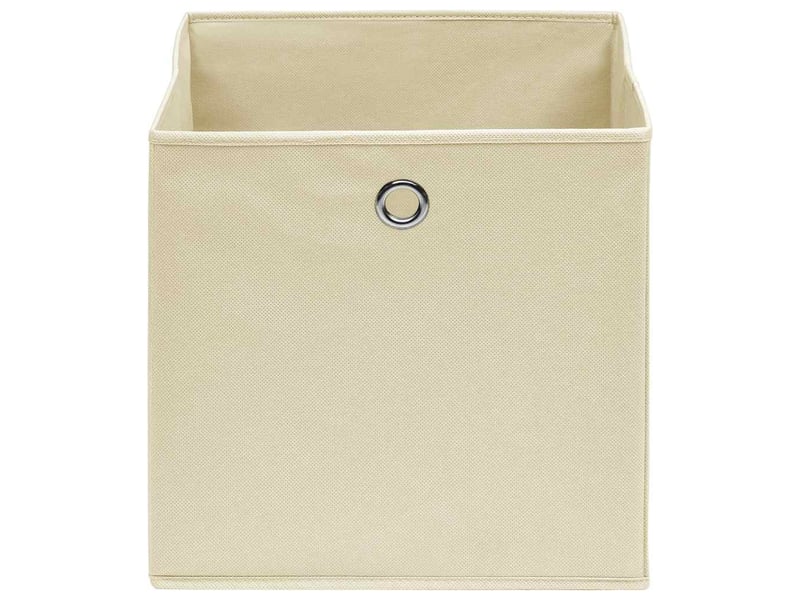  Boîtes de rangement 4 pcs tissu intissé 28x28x28 cm crème  - Conforama C