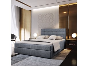 Lit avec rangement 160x200 cm <strong>MASSENO</strong> <strong></strong> coloris gris