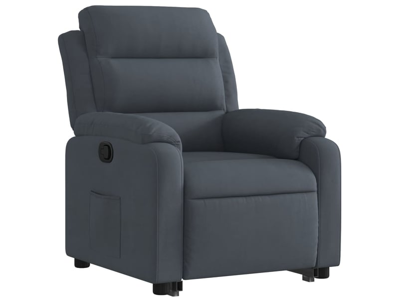  Fauteuil inclinable, fauteuil relax gris foncé velours shl25039  - Conforama C