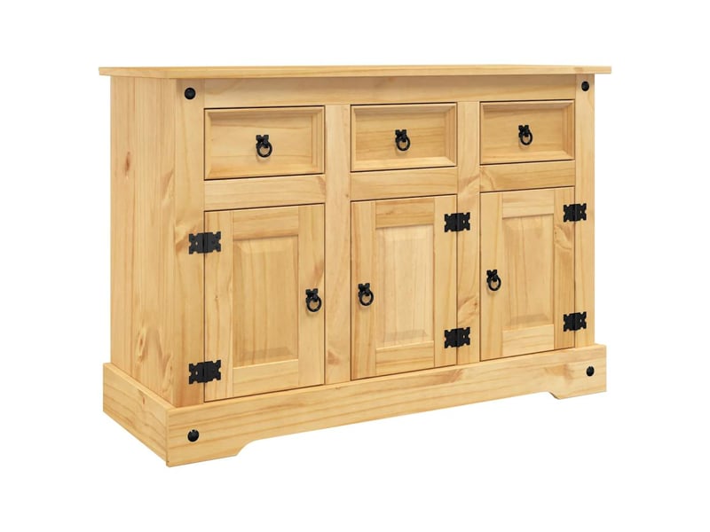  Buffet - bahut - meuble de rangement « corona » marron 112 x 44 x 78 cm bois massif pin mexicain  - Conforama A