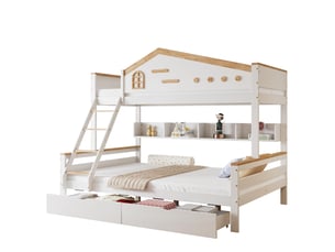 Lit superposé 90x200 cm <strong>NAHILIMI</strong> <strong></strong> coloris blanc