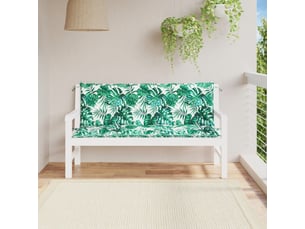 Lot de 2 coussins de banc de jardin, coussins d'assise motif de feuilles cf58666