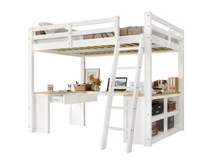 Lit mezzanine 140x200 cm <strong>OKWISH</strong> <strong></strong> coloris bicolore