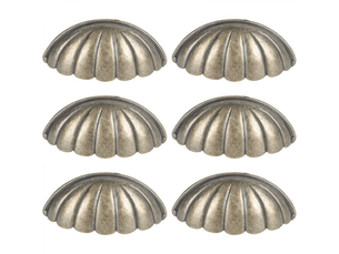 6 boutons nautiques en forme de coquillage, poignées vintage pour portes, armoires, tiroirs et placards de cuisine, poignées pour tiroirs et commodes