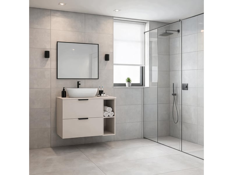 Étagère de salle de bains suspendue novo luna cachemire mat 20 cm  - Conforama B