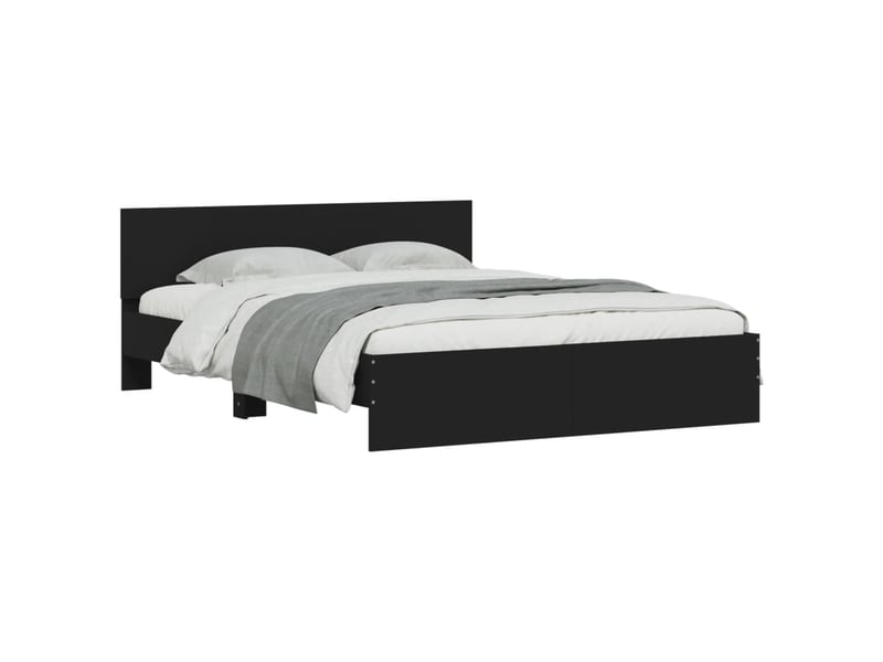  Lit double- lit adulte -  cadre de lit sans matelas noir 150x200 cm  - Conforama B