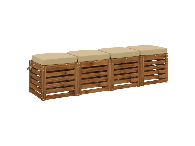  Lot de 4 coussins de siège, coussins d'assise soest 100 % polyester beige cf60779  - Conforama C