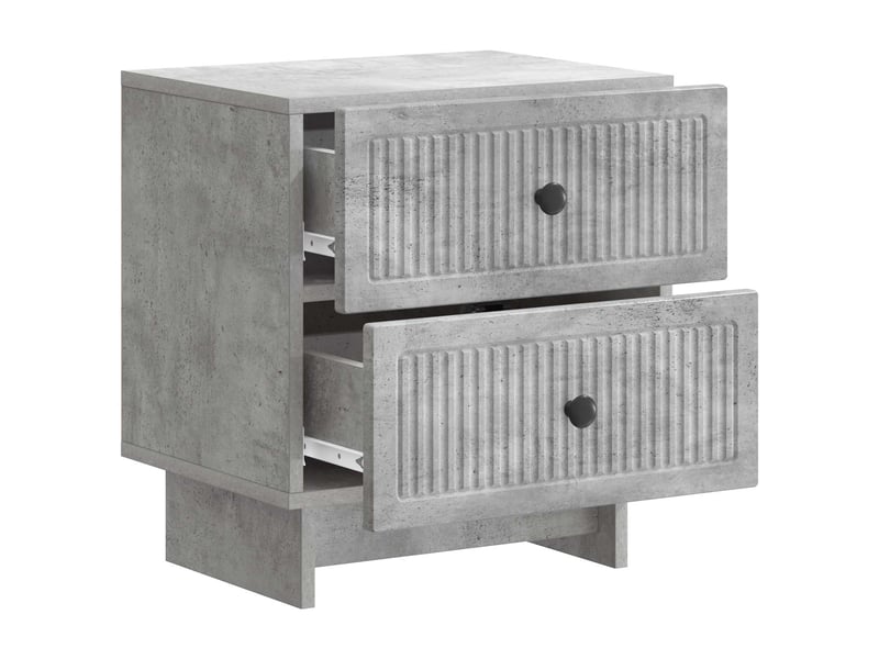  Table de chevet 2 pièces gris béton 43 x 34,5 x 47,5 cm  - Conforama D